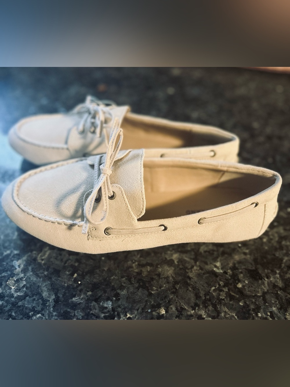 NWT Lucky Brand Lirayne Cream Suede Boat Shoes Loafers Moccasins Sz 9